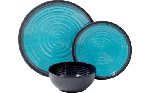 Ensemble De Vaisselle 12 Pcs Aqua Flamefield Granite Melamin – Image 5
