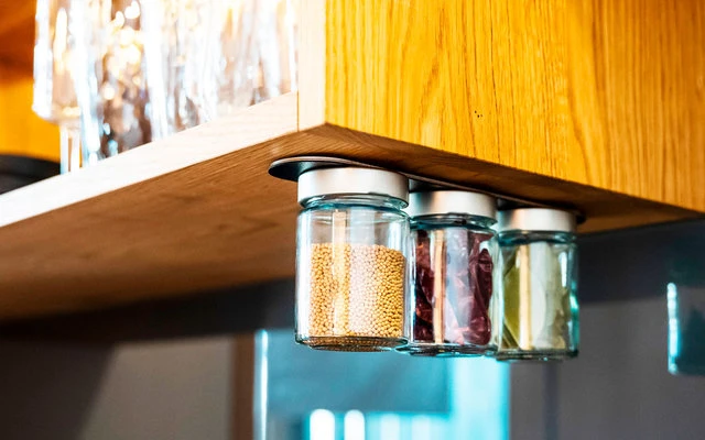 Silwy Classy Verres Magnétiques D'épicerie Fine, Set De 3 Avec Barre Métallique Magnétique 25 Cm 4 Silwy Classy Verres Magnétiques D'épicerie Fine, Set De 3 Avec Barre Métallique Magnétique 25 Cm – Image 2