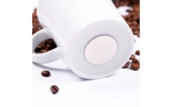 Silwy Tasses à Anse Magnétique En Porcelaine, Y Compris Des Tampons De Gel Nano En Métal 2 Pièces Dessous De Verre Noirs