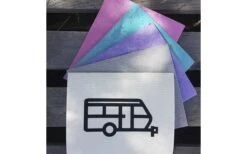 Pufz Torchon Suédois Motif Caravane Violet