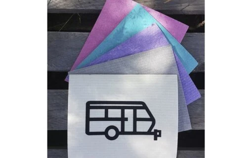 Pufz Torchon Suédois Motif Caravane Violet