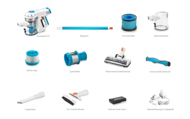 Invictus X7 Akkustaubsauger Set 14 Teilig Türkis / Weiß 5 Invictus X7 Akkustaubsauger Set 14 Teilig Türkis / Weiß – Image 3