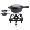 All Grill Set De Cuisson Tabouret Petit Avec Poêle En Fonte 26 Cm Sans Sécurité D'allumage -Cuisine Extérieure Boutique 652407 4504419