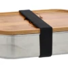 Berger Boîte En Acier Inoxydable Avec Couvercle En Bambou Et Bande élastique 800 Ml -Cuisine Extérieure Boutique 729089 4969748